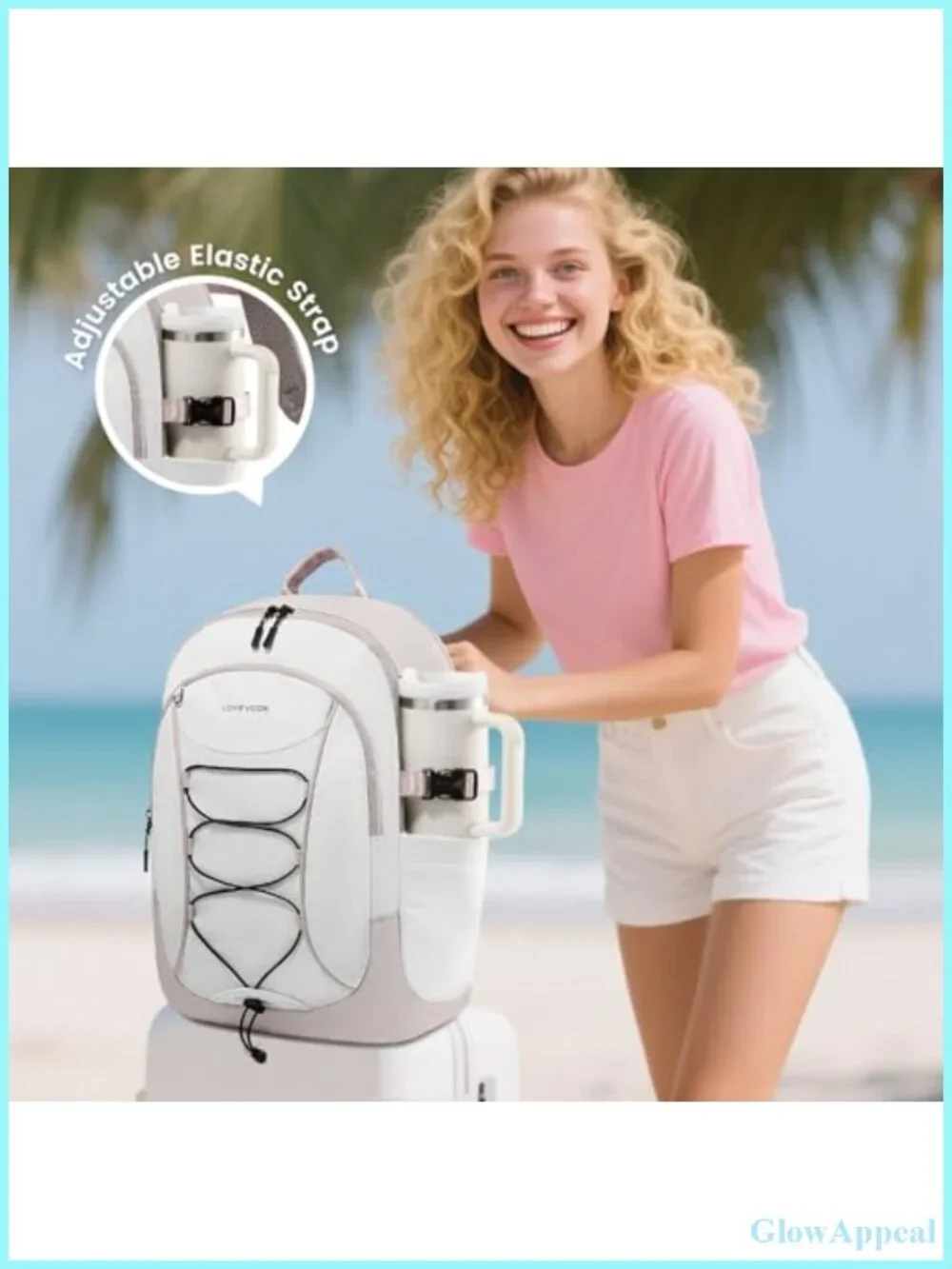 Laptop Backpack with Giant Tumbler Pocket Water Resistant 15.6 Inch
